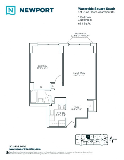 35 River Drive South Studio-3 Beds Apartment for Rent - Photo Gallery 15