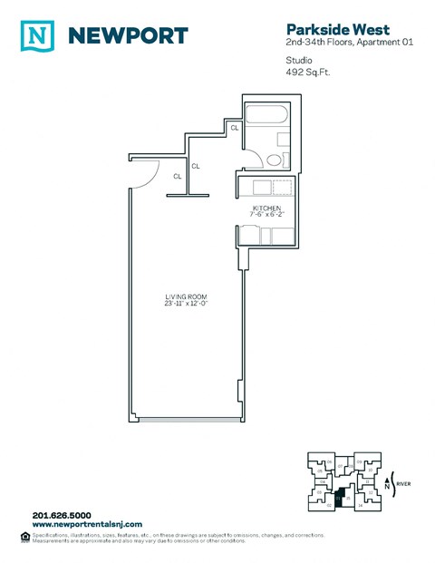 40 Newport Parkway Studio-3 Beds Apartment for Rent - Photo Gallery 14