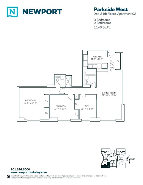 40 Newport Parkway Studio-3 Beds Apartment for Rent - Photo Gallery 17