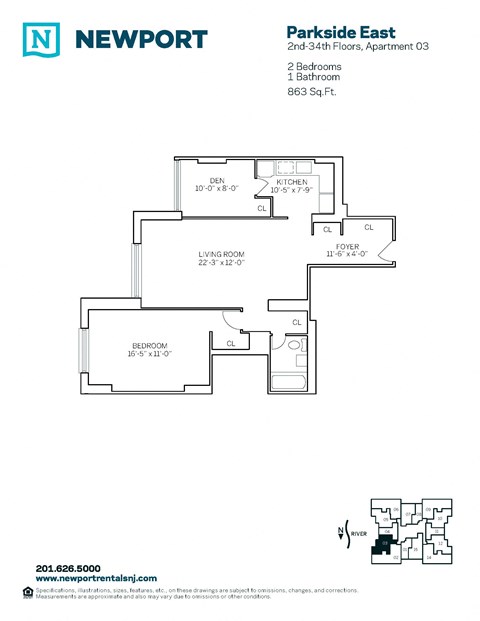 30 Newport Parkway Studio-3 Beds Apartment for Rent - Photo Gallery 16