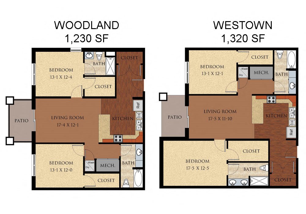 Two Bedrooms Floor Plan 2