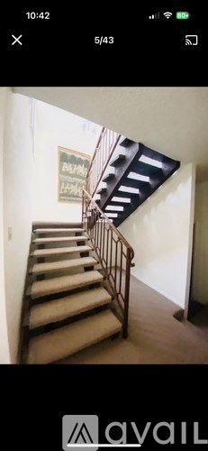 A spiral staircase in a building.