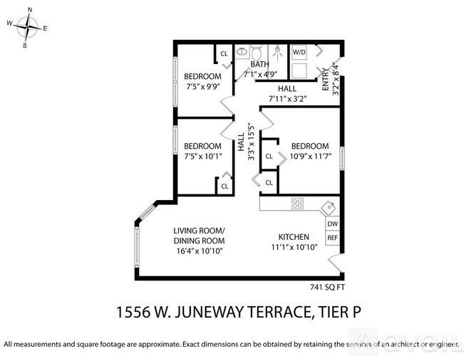 Floor plan for a property located at 1556 W. Juneway Terrace, Tier P.