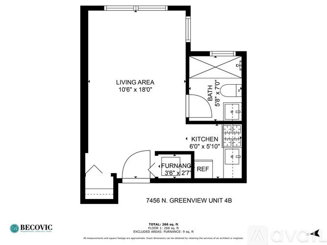 A floor plan for a 7456 square foot home with a living area of 106" x 180" and a kitchen of 6'0" x 5'10".