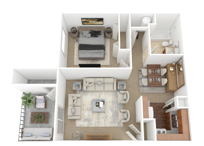 A1 Floor Plan at Evergreen, Merrillville
