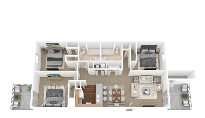 C1 Floor Plan at Evergreen, Merrillville, IN, 46410