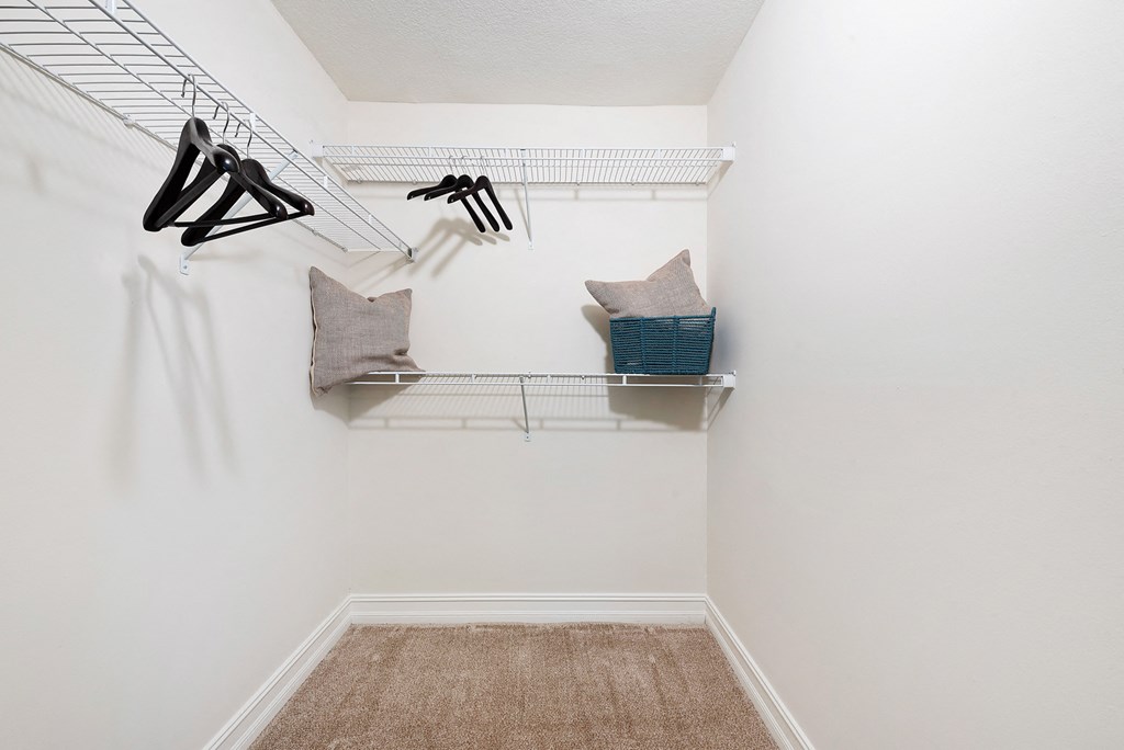 our spacious closets are stocked with towels and hangers for you to hang out