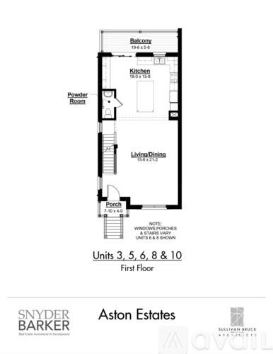 A floor plan for an apartment with units 3, 5, 6, 8 & 10 on the first floor.