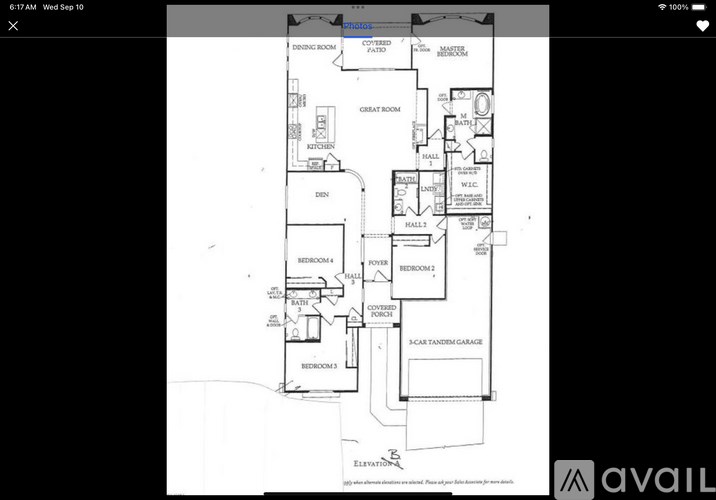 A floor plan of a house with labeled rooms such as "DENNEBOOM", "VACANT", "GREAT ROOM", and "COVERED PORCH".