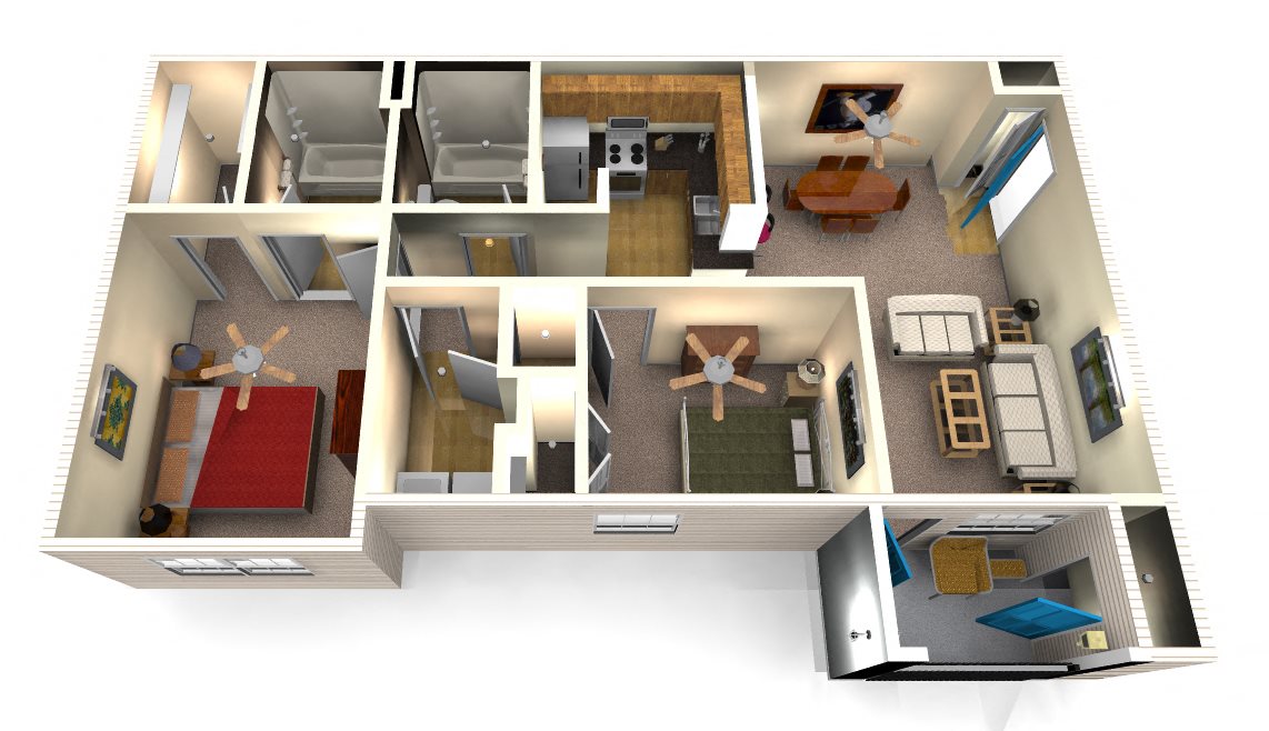 2 Bedroom Floor Plan 2 Bedroom Floor Plan