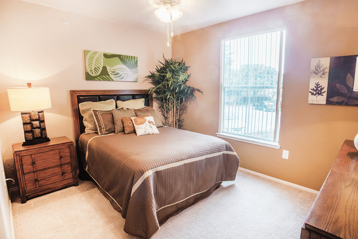 Grand Venetian model suite bedroom in Irving, Texas