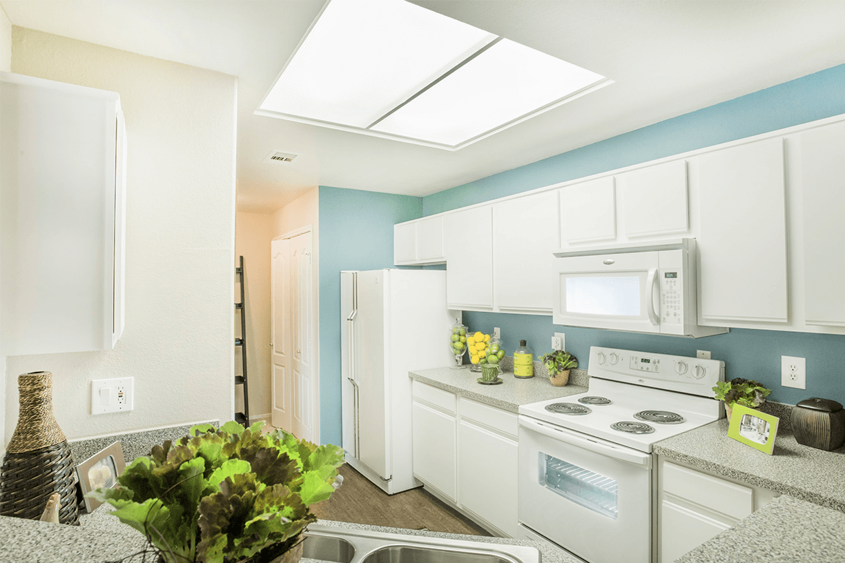 Grand Venetian model suite kitchen in Irving, Texas