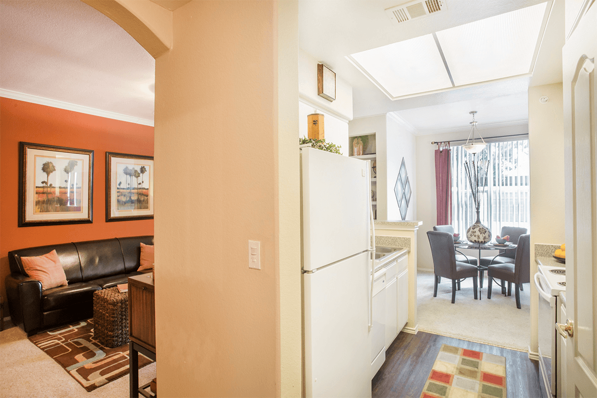 Grand Venetian model suite kitchen in Irving, Texas