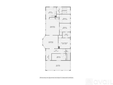 A floor plan of an apartment with dimensions and room labels.
