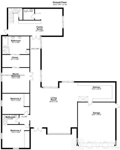 A floor plan of a house with a garage and a living area.