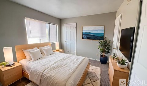 A room with a carpeted floor and a window.