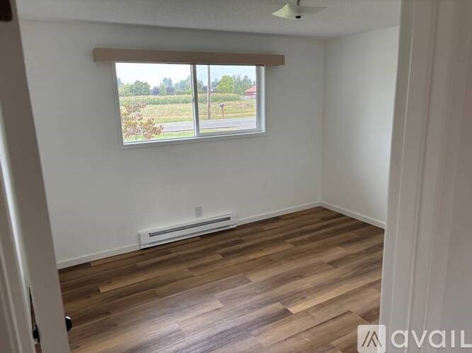 A room with a window and a radiator on the floor.