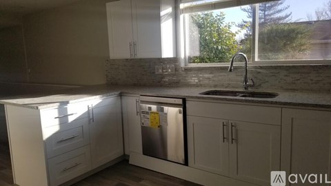 A kitchen with a dishwasher and a sink.