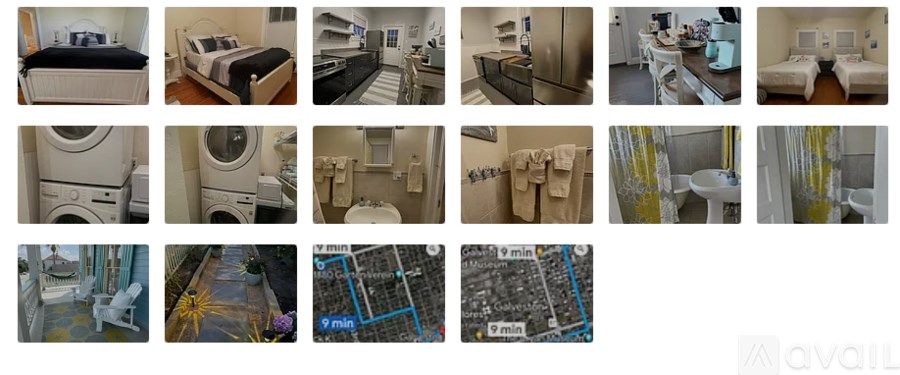 A series of images showing different types of washing machines and laundry areas.