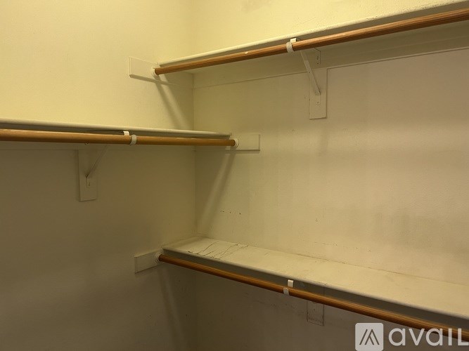 Empty shelves in a room.