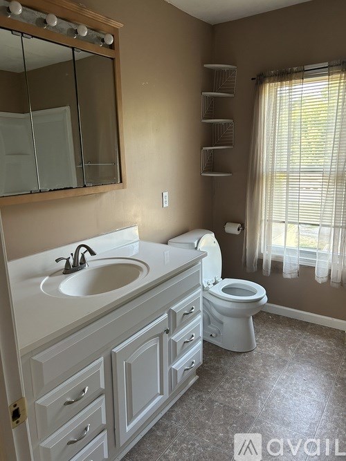 A bathroom with a white sink and toilet.