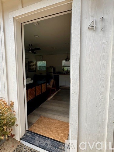 A white door with the number 41 on it.