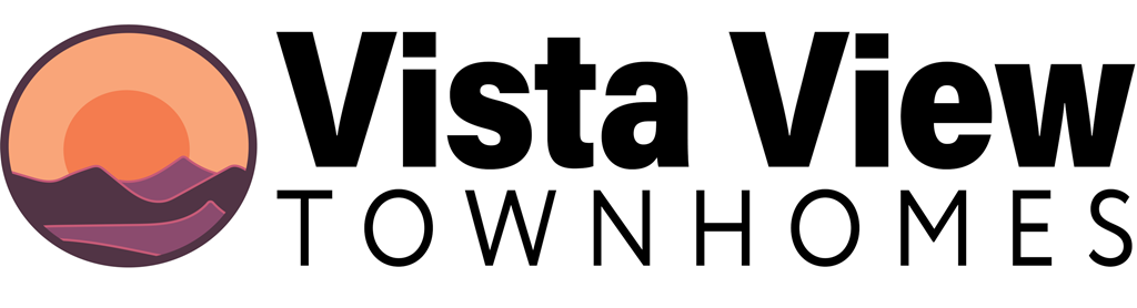 The image is a logo for Vista View Townhomes.