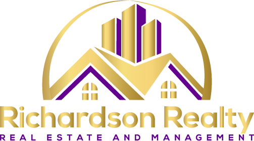 The image is a logo for Richardson Realty, a real estate and management company.