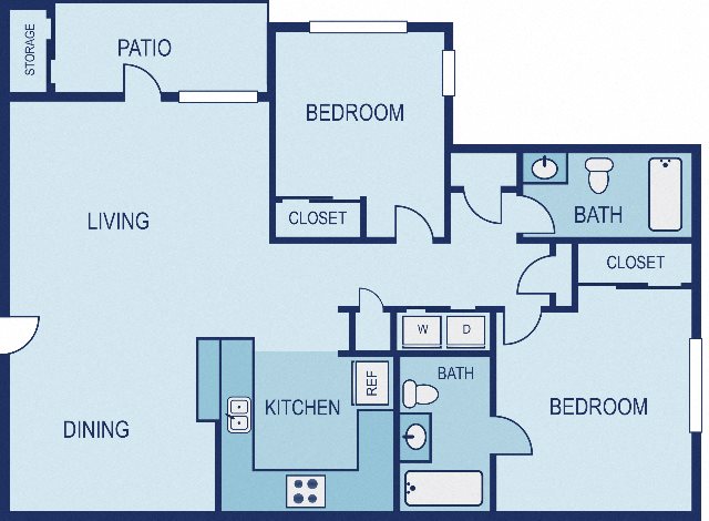 2 Bed / 2 Bath - Upgraded Floor Plan 3