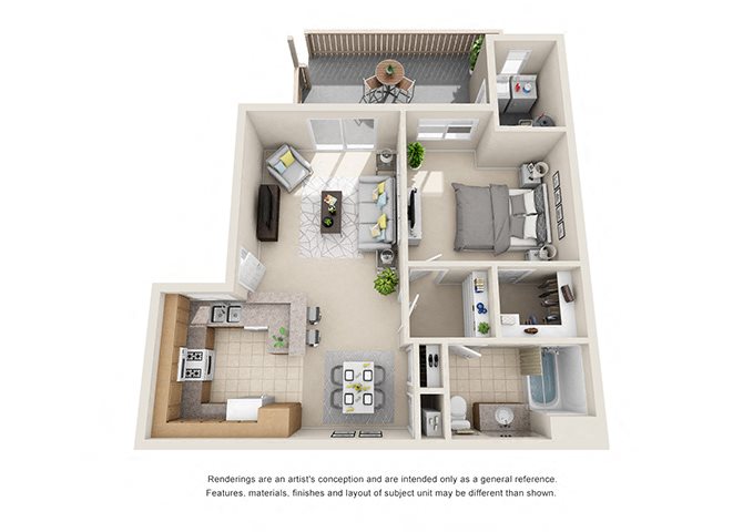 1 bed 1 bath floorplan 1 bed 1 bath floorplan, at Willow Springs, Goleta, 93117