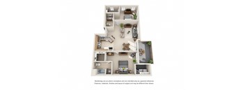 2 bed 2 bath Plan G  floorplan at Willow Springs, Goleta, 93117
