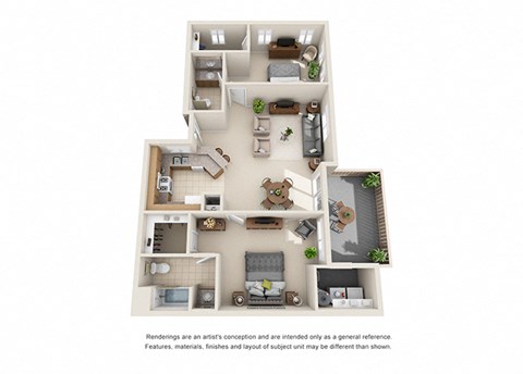 2 bed 2 bath Plan G  floorplan at Willow Springs, Goleta, 93117