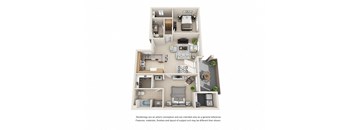 2 bed 2 bath Plan H floorplan at Willow Springs, Goleta, 93117