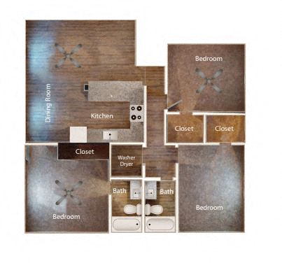 3 Bedroom, 2 Bath