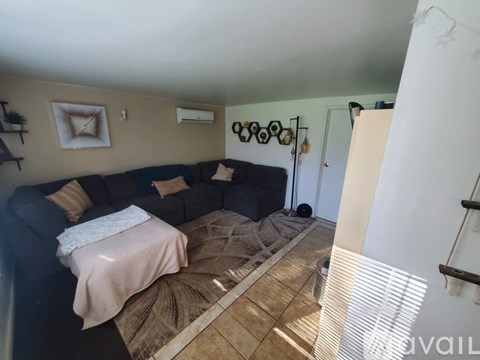A living room with a couch and a chair.