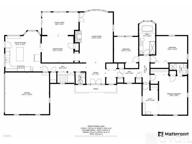 A floor plan of a house with various rooms and measurements.