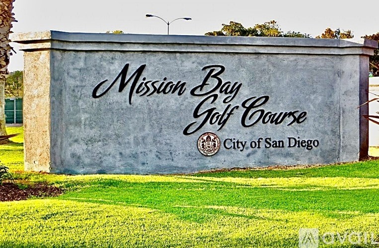 A sign for Mission Bay Golf Course in San Diego.
