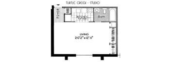 Studio, 1 Bathroom