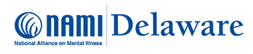 The image is a logo of National Alliance on Mental Illness for Delaware.
