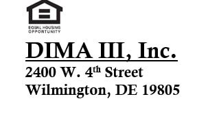 A logo for Equal Housing Opportunity sits above the name DIMA III, Inc. and its address.