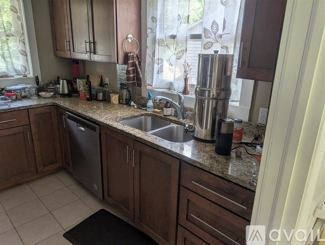 A kitchen with a sink and a dishwasher.