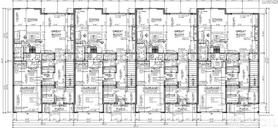 A black and white image of a floor plan for a building with multiple rooms and labeled areas.