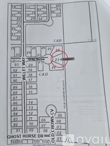 A map with a red circle around the number 23.