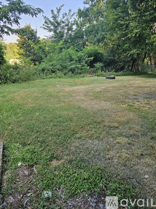 A grassy field with trees in the background and a fence on the left side.