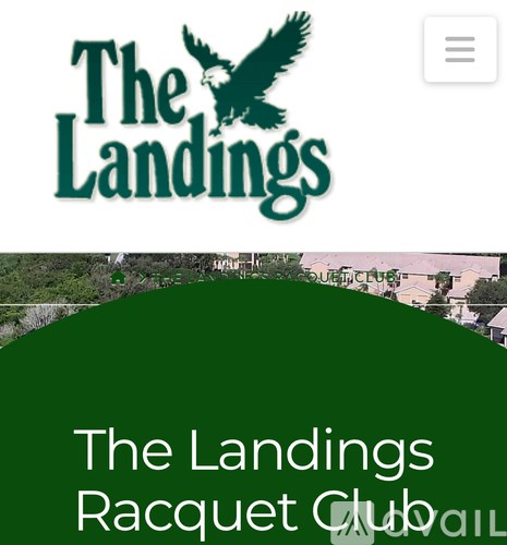 The Landings Racquet Club logo with a green eagle.