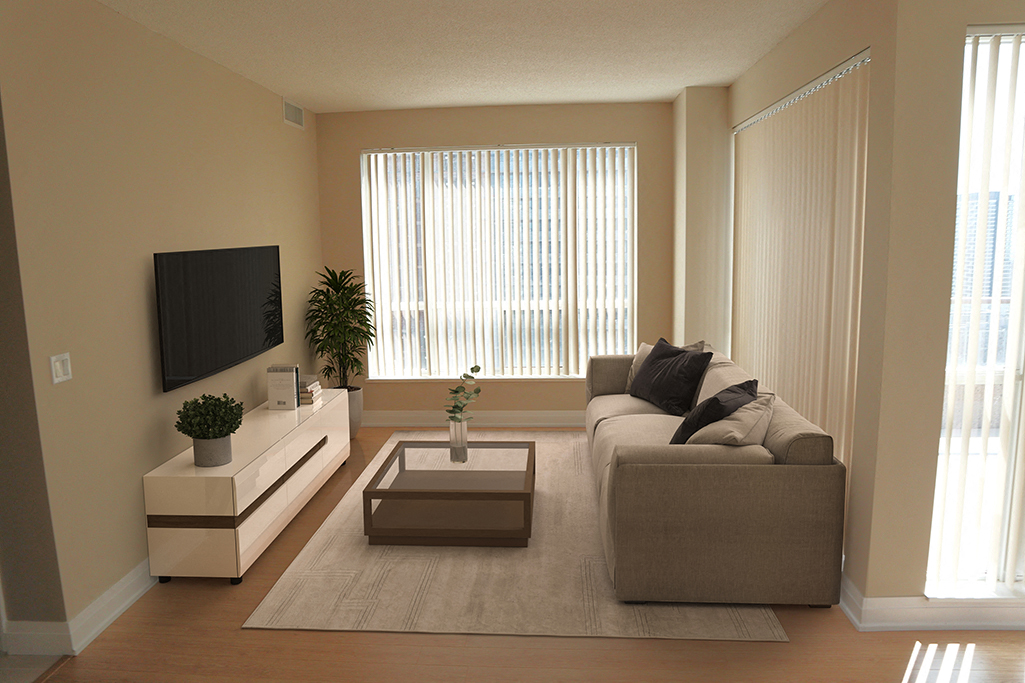 Living Room with Grey Furniture