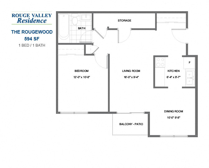 Rouge Valley Residence – 1 BED – 1 BATH - 594 SF – Apartment