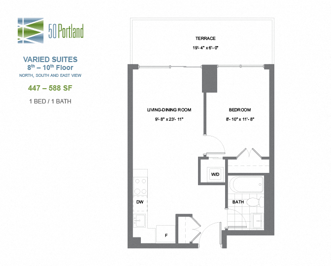 Fifty on the Park – 1 BED – 1 BATH - 447-588 SF – Apartment