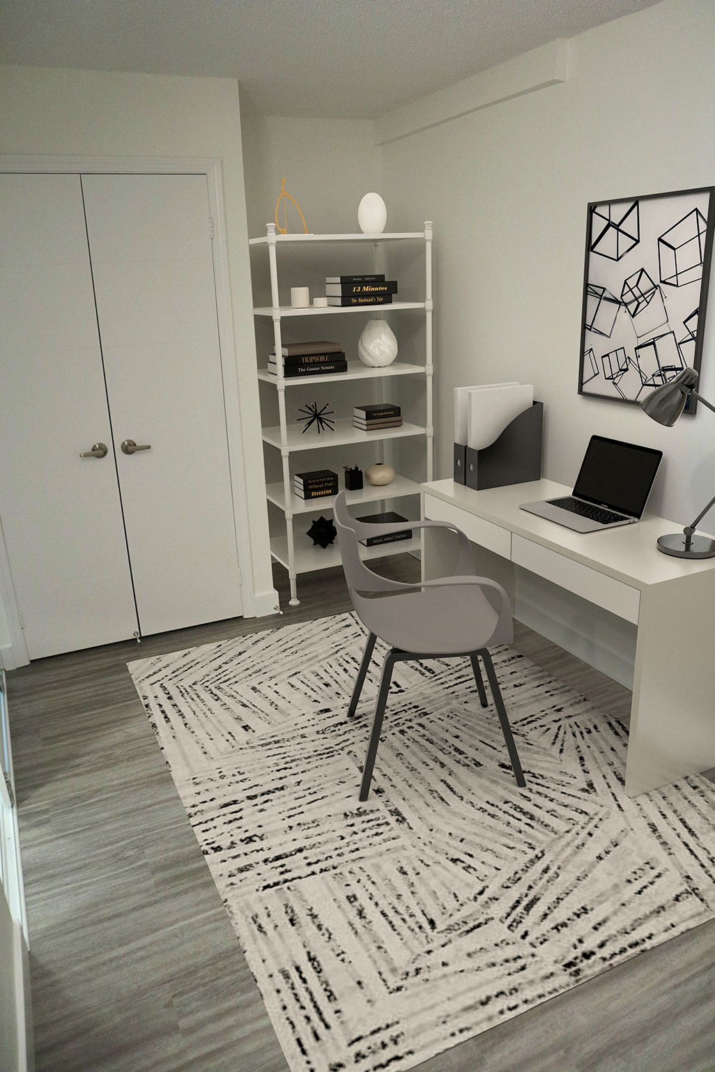 Den With White Furniture