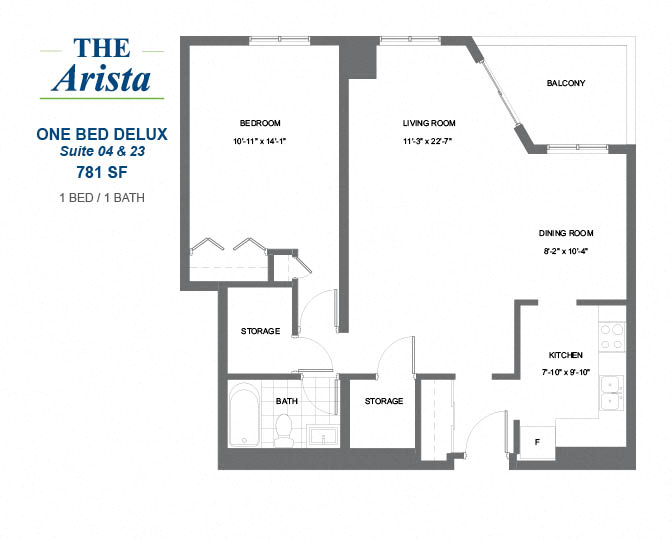 The Arista - 1 BED – 1 BATH - 781 SF - Apartment